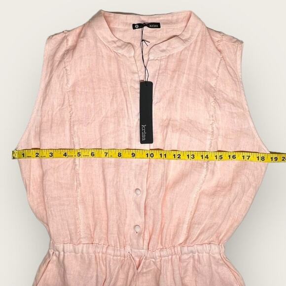 NWT | Krisa | Sleeveless Crop Linen Jumpsuit | Light Pink | Small - Picture 8 of 13